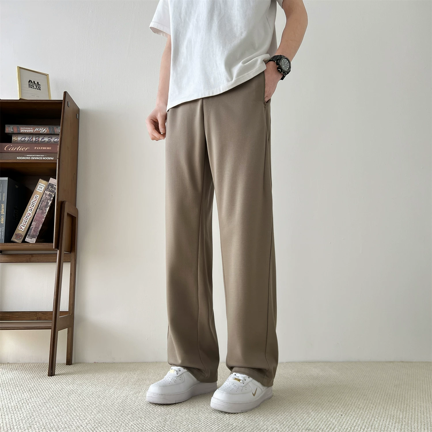 Quần âu Don Quixote! Quần thể thao dáng rộng, thoáng khí, dáng thẳng, đơn giản, đa năng, mùa hè dành cho nam