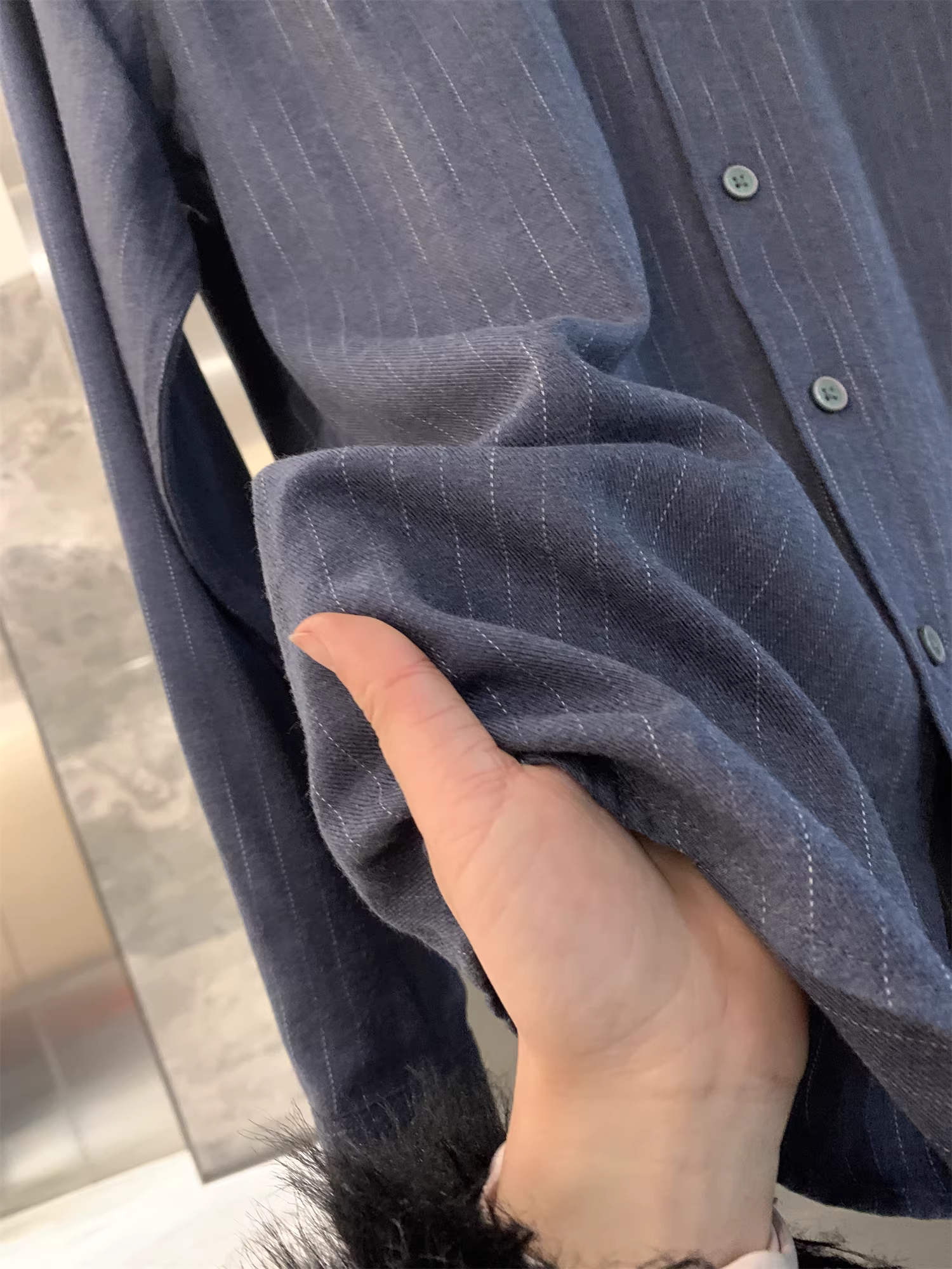 Vải chải kỹ hai mặt Don Quixote Warm! Áo sơ mi dài tay sọc dọc dành cho nam giới mùa xuân và mùa thu hợp thời trang