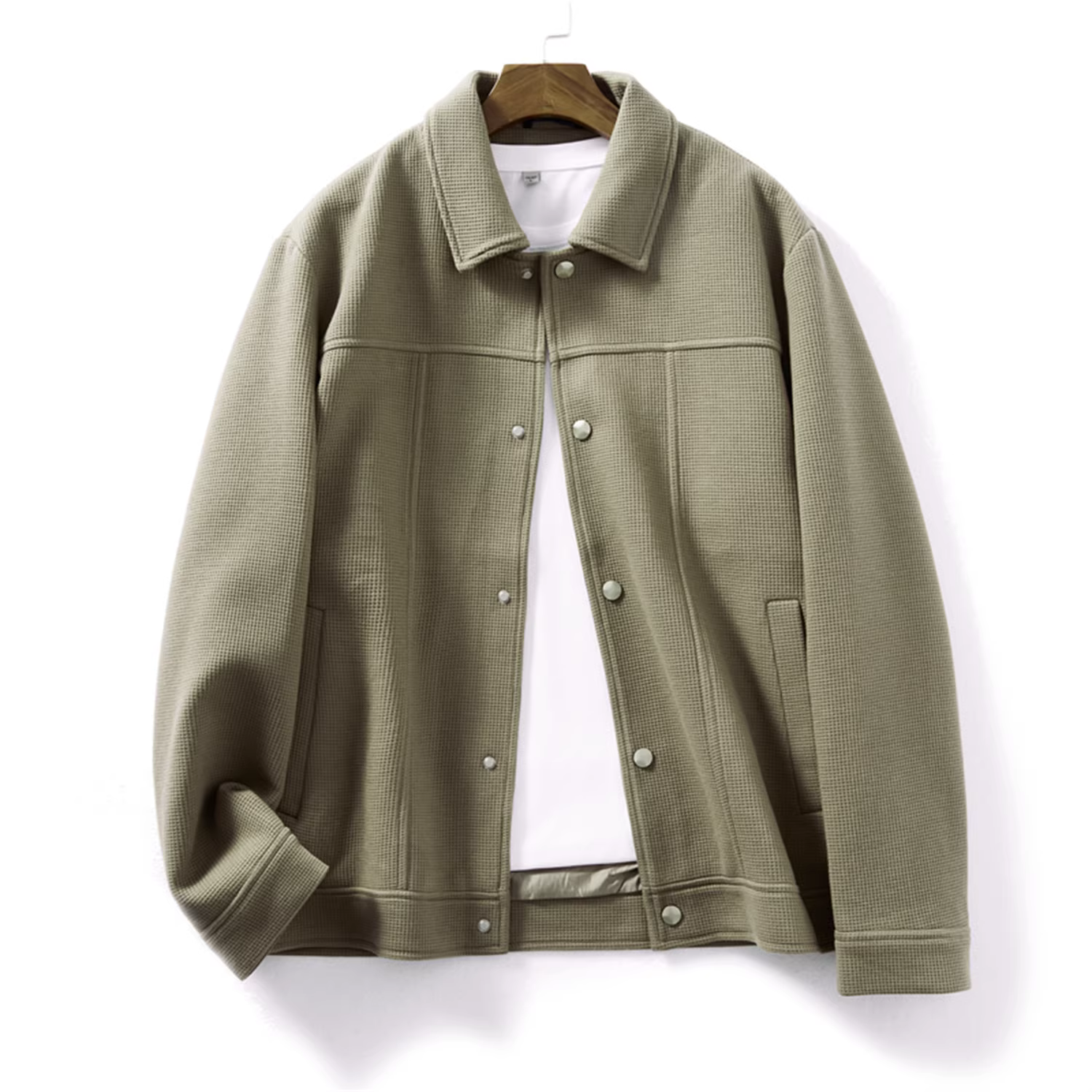 Don Quixote Mùa Xuân Mới Về! Trọng lượng cao! Áo khoác nam chất liệu vải waffle dệt kim, kiểu dáng cổ điển.