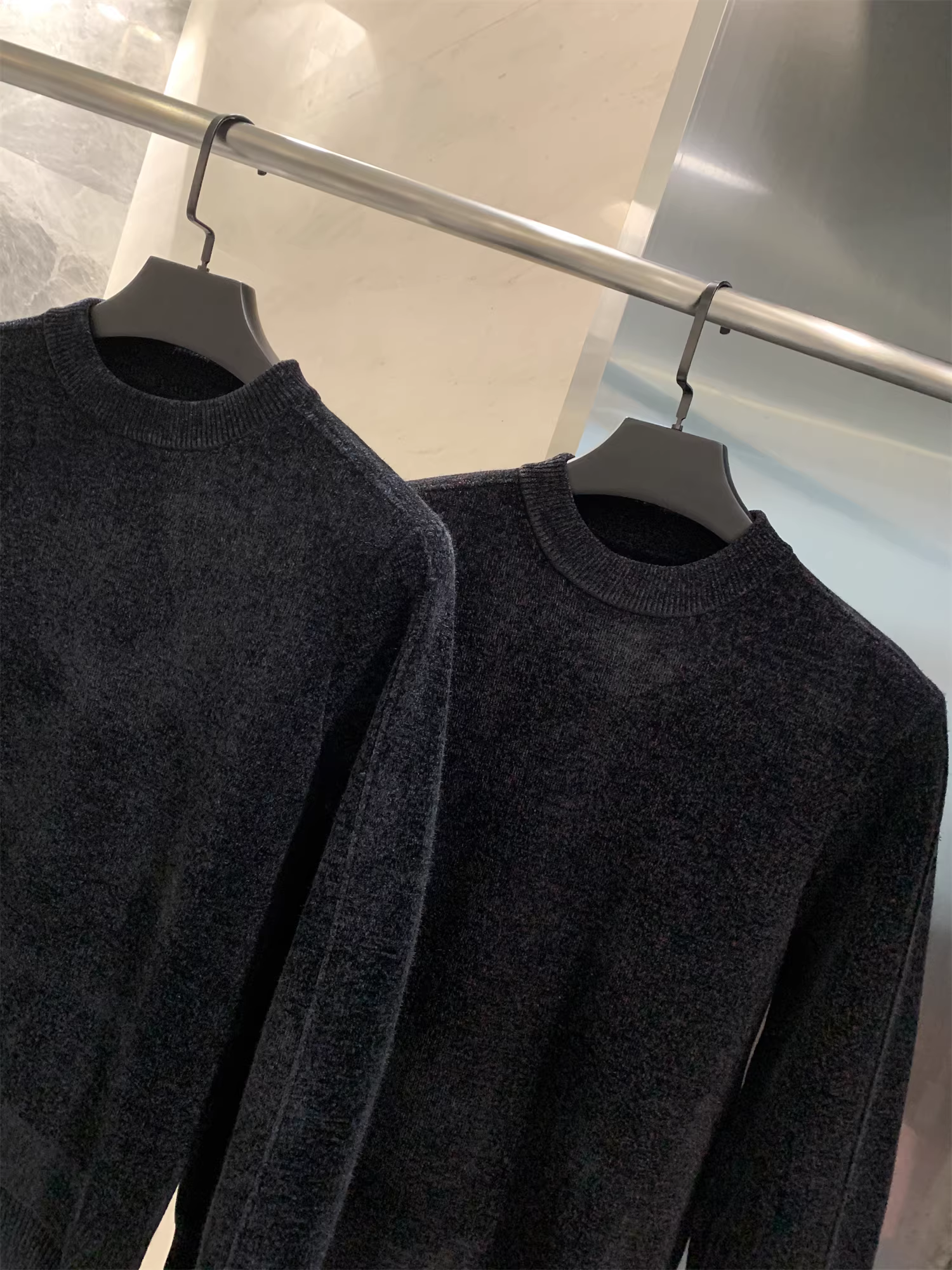 Áo len nam Don Quixote Chenille! Có lớp lót lông cừu và dày dặn! Áo len dệt kim nam mùa thu đông, áo len cổ tròn đa năng.