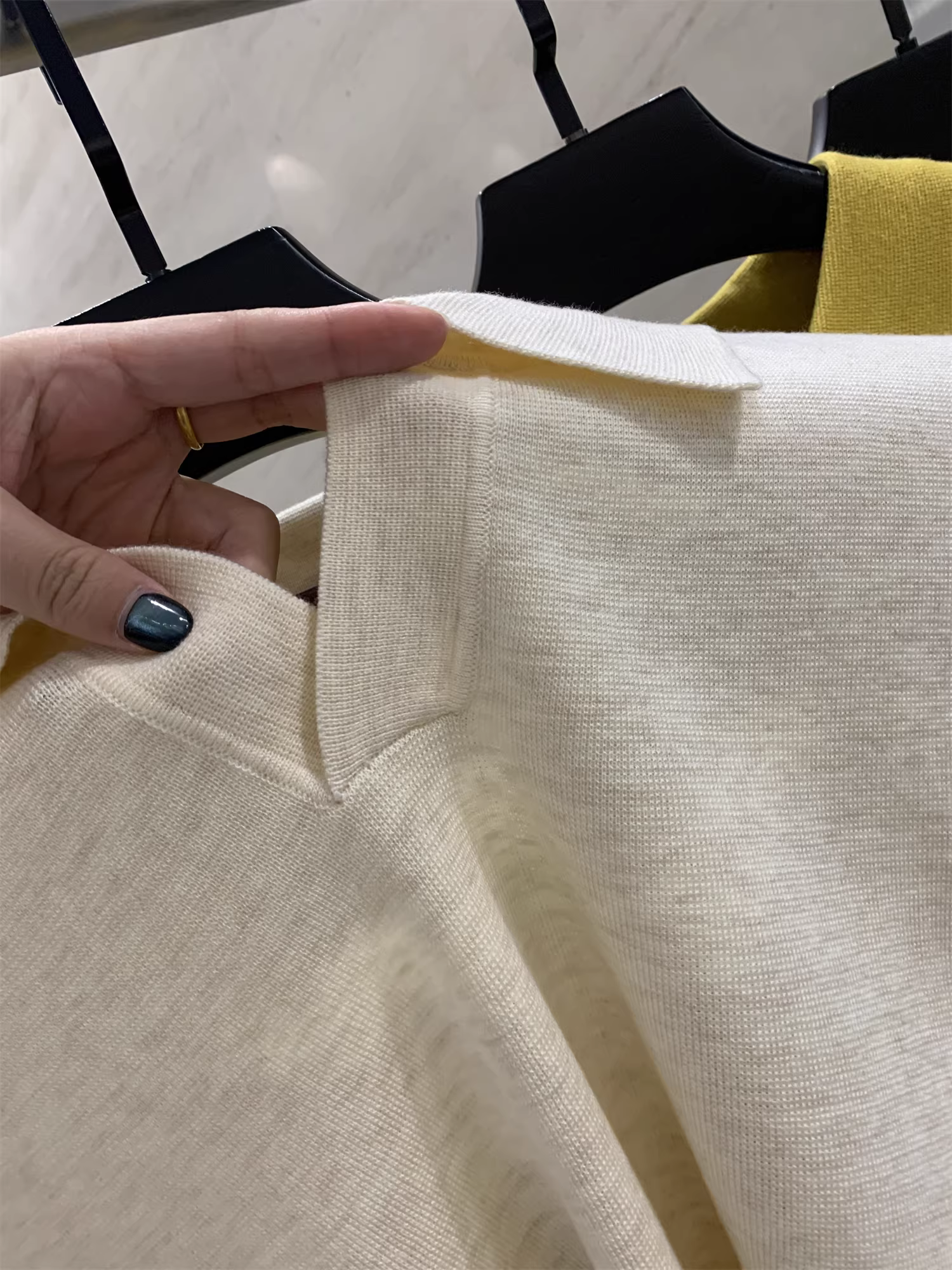 Áo Polo Don Quixote Retro + Len pha! Áo len cổ Polo dệt kim cao cấp mùa Thu/Đông