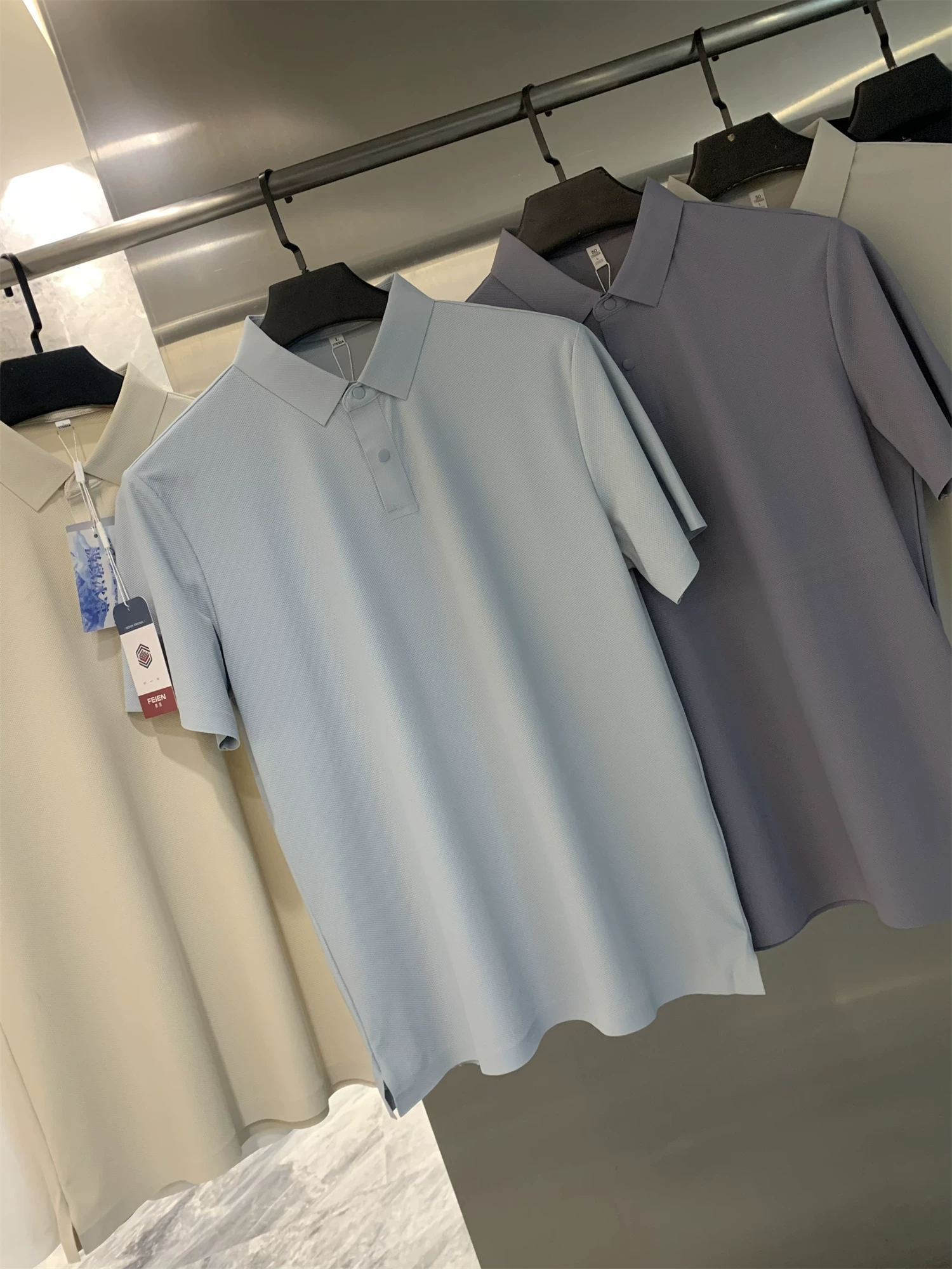 Keo dán liền mạch khô nhanh Don Quixote Ice Skin! Áo sơ mi POLO ngắn tay đa năng dành cho nam giới mùa hè nhẹ nhàng dành cho doanh nhân