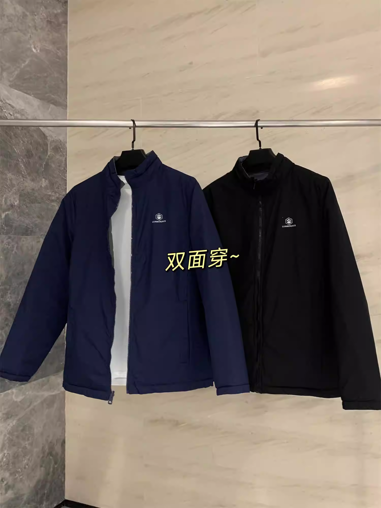 Don Quixote - Sự kết hợp giữa phong cách Ý và sự sang trọng nhẹ nhàng! Dòng sản phẩm có thể đảo ngược! Áo khoác cotton có cổ đứng, chống thấm nước và gió, có thể đảo mặt, thích hợp cho mùa thu và mùa đông.