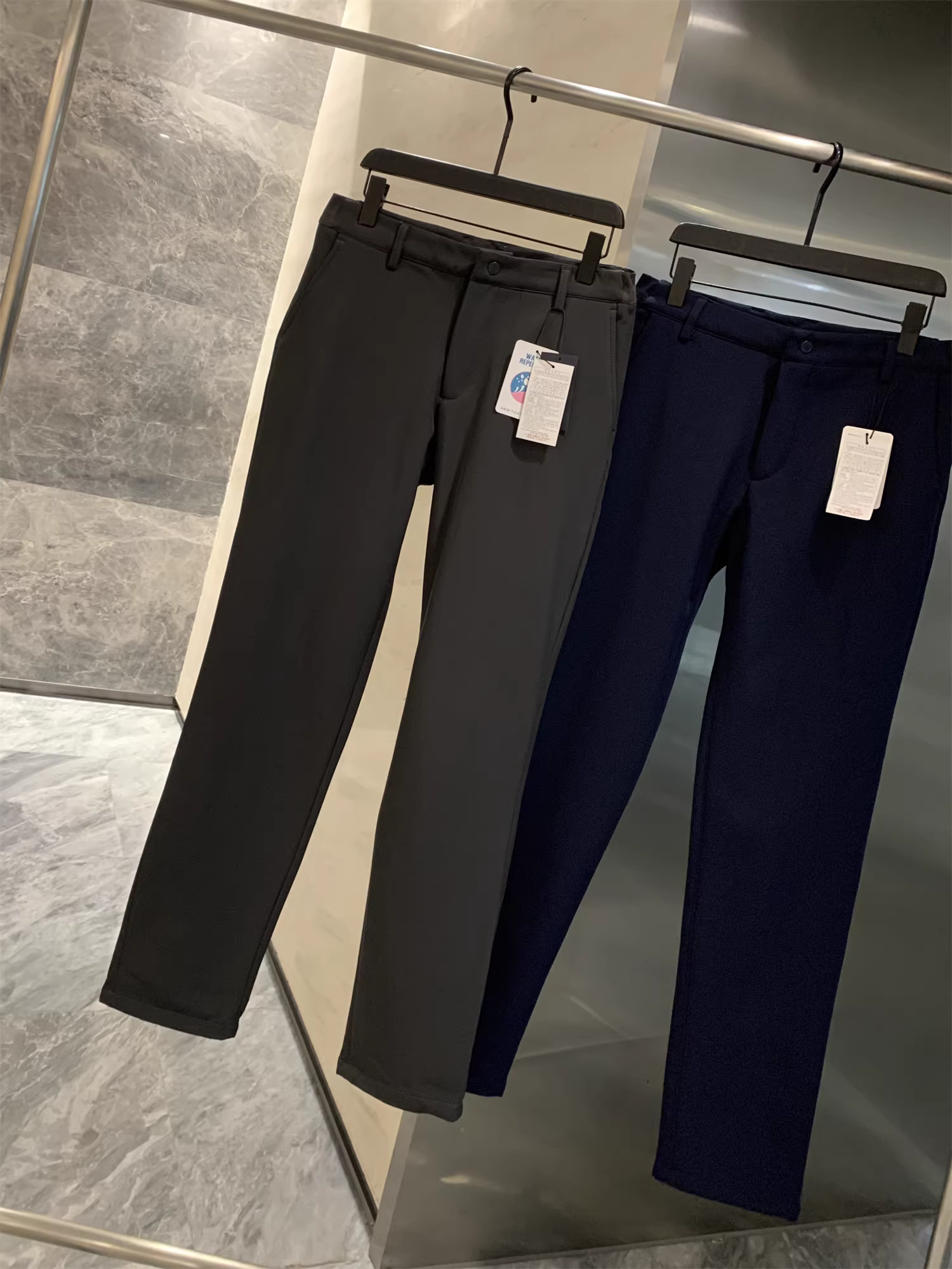 Don Quixote Han Dan! Chuyuan Outdoor! Quần âu nam ống đứng mùa đông có lớp lót lông cừu mỏng tích hợp