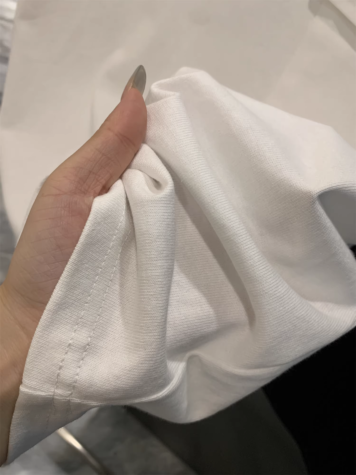 Áo thun cotton dài sợi cao cấp Don Quixote! Trọng lượng cao 300G! Áo thun mùa hè dáng rộng, màu trơn, tay ngắn, có túi.