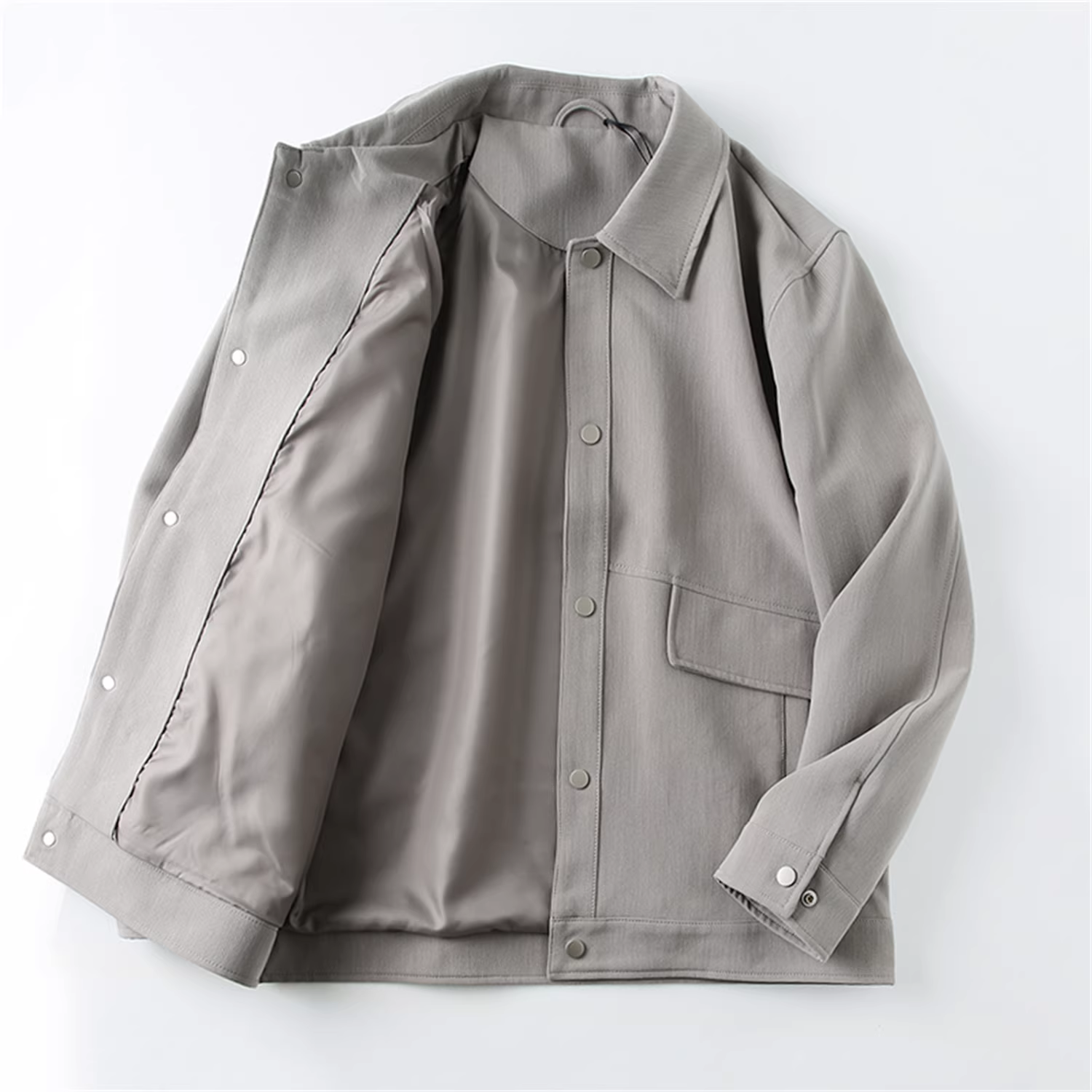 Don Quixote, phong cách Ý! Kết cấu tinh tế! Áo khoác công sở mùa xuân kiểu dáng giản dị, cổ trụ.