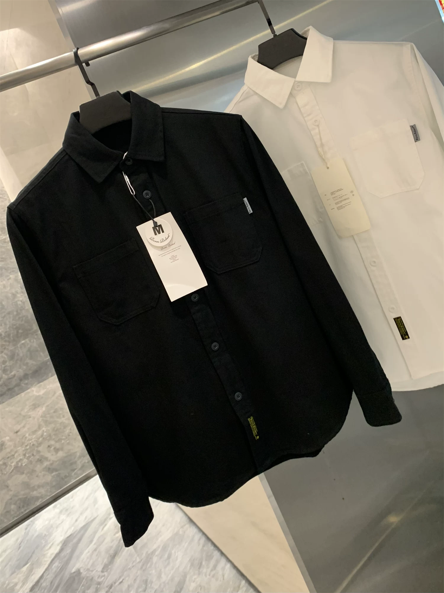 Don Quixote Phong cách tươi mới! 100% cotton! Áo sơ mi nam dài tay màu trơn thoải mái và thoáng khí hợp thời trang