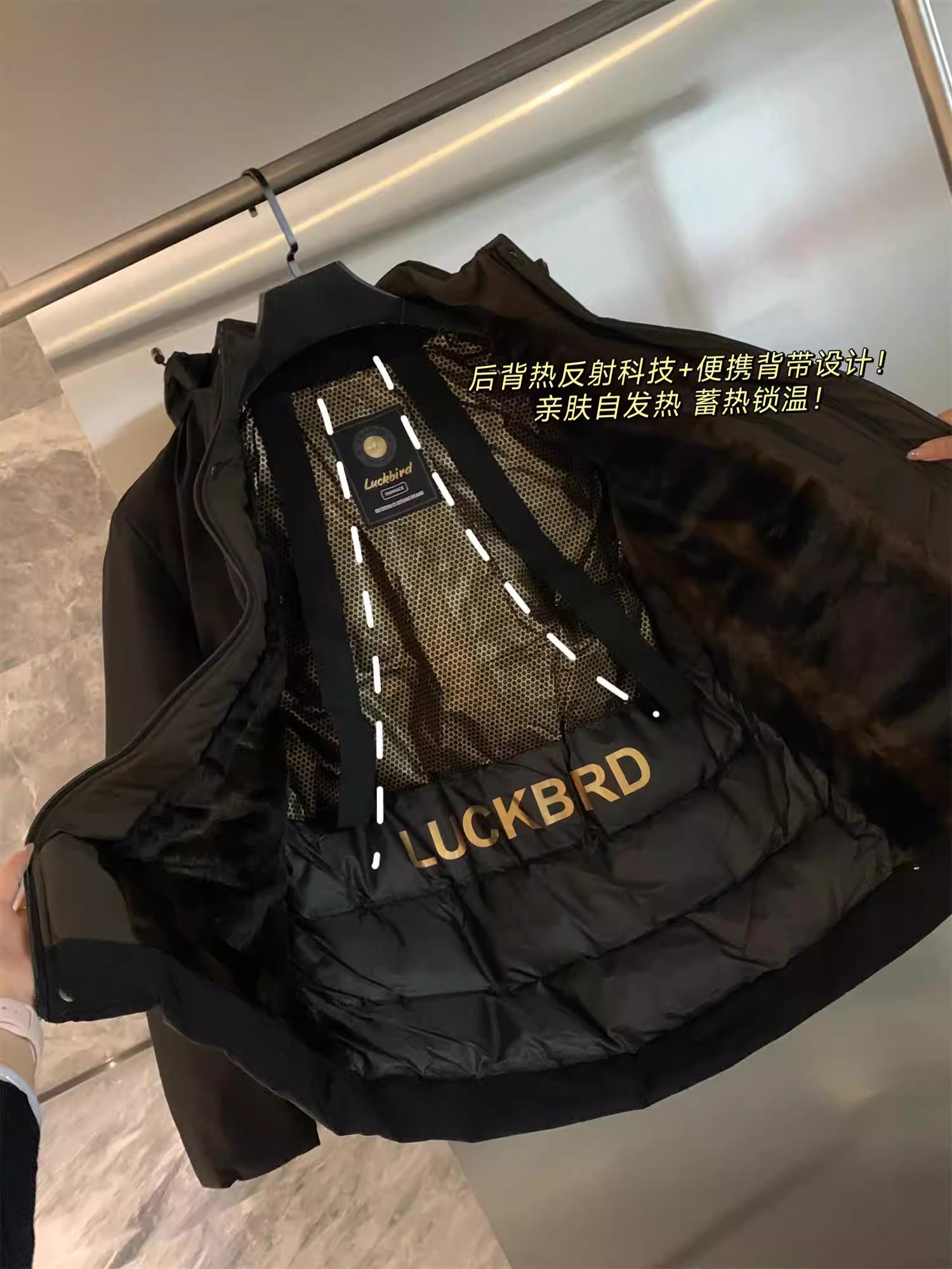 Công nghệ Don Quixote tự sưởi ấm! Áo khoác cotton có mũ trùm đầu thời trang giản dị dày dặn và ấm áp dành cho nam giới.