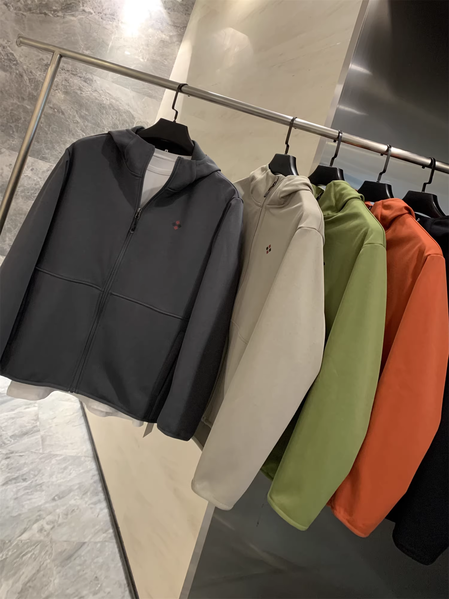 Áo khoác cardigan nam có mũ trùm đầu, chất liệu nhung kẻ caro Don Quixote! Chống gió và giữ ấm! Áo khoác thể thao ngoài trời mùa thu đông.