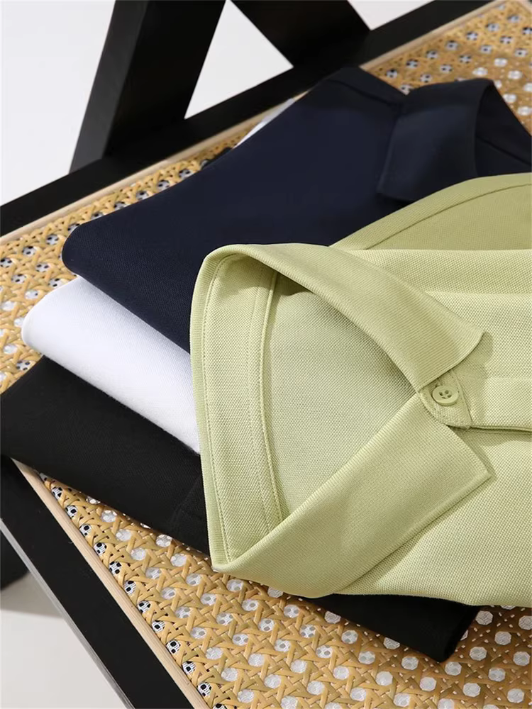 Don Quixote Cool Ice Silk Pique Mesh! Xu hướng áo polo ngắn tay thoáng khí thấm hút mồ hôi mùa hè dành cho nam