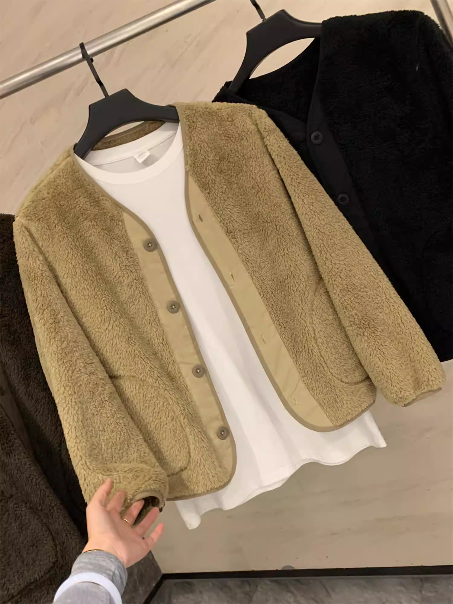 Sách giáo khoa kiểu Nhật Don Quixote! Áo khoác cardigan có nút cài cổ điển dành cho cặp đôi nam và nữ.