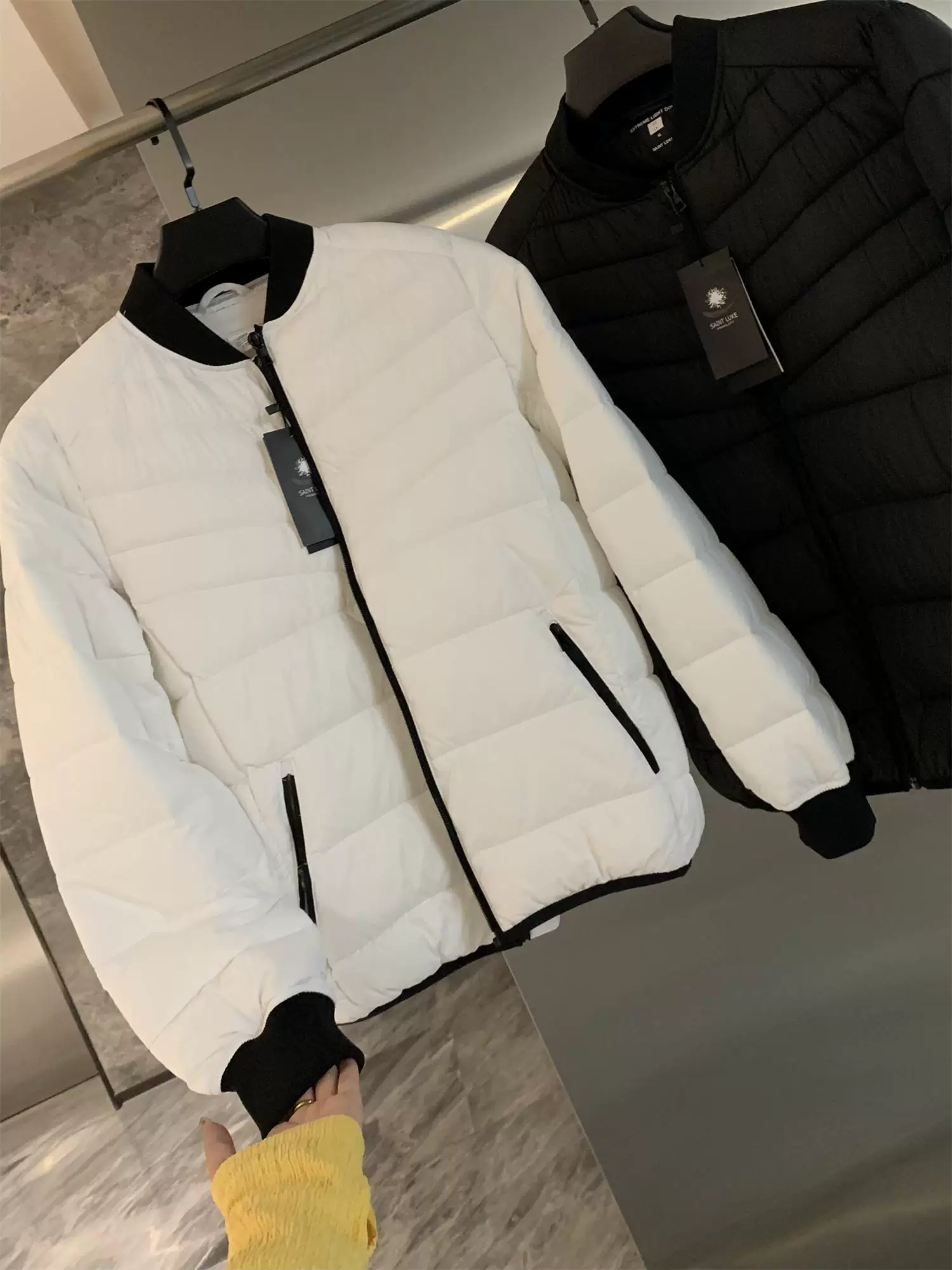 Don Quixote, đặt hàng từ Hàn Quốc! Áo khoác cổ bóng chày phối màu, chống gió và ấm áp, có lớp bông lót, dành cho nam và nữ.