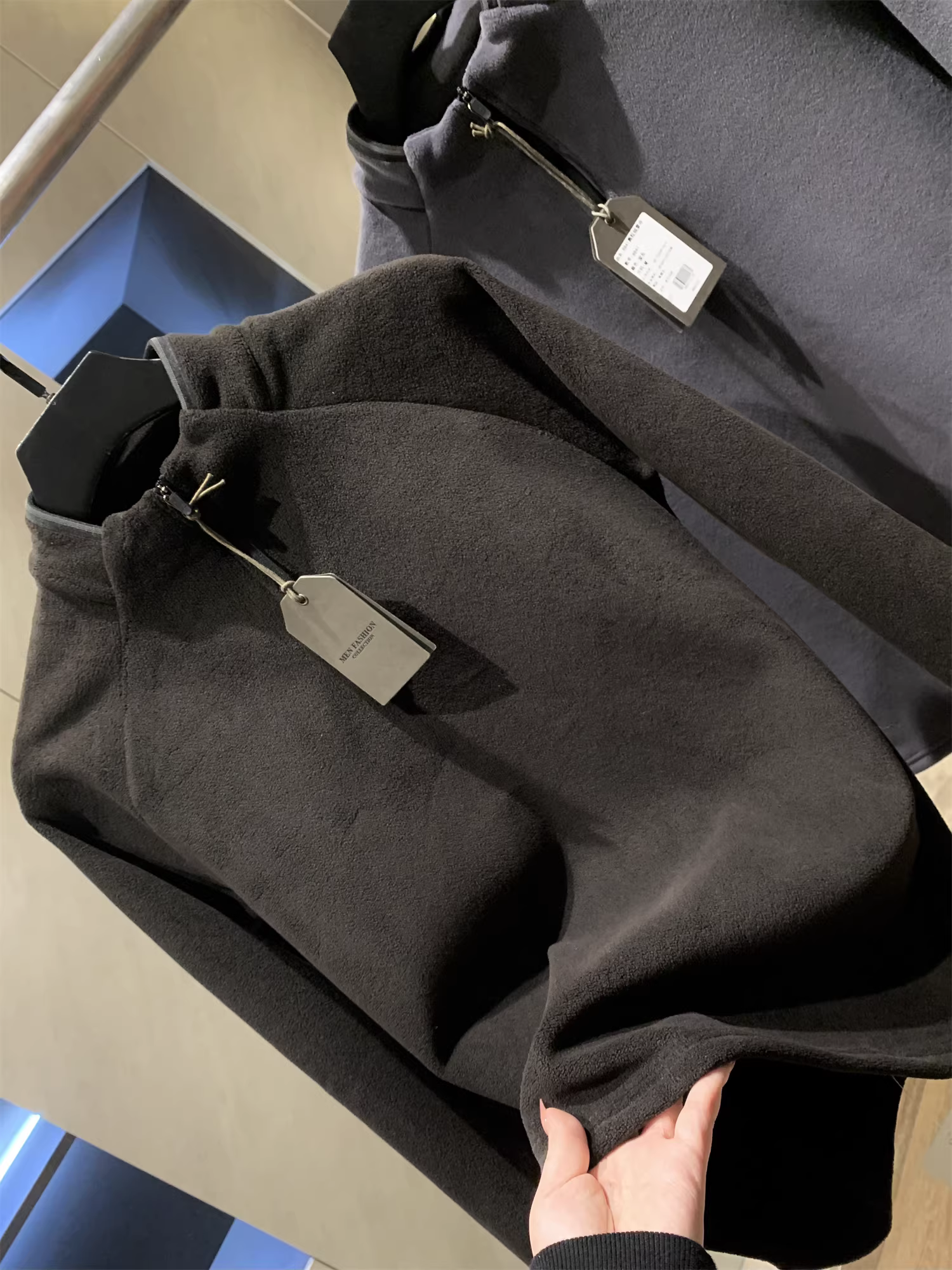 Don Quixote UK 99 euro! Áo lông cừu hai mặt 640g nhập khẩu! Áo len cổ đứng mùa đông dành cho nam