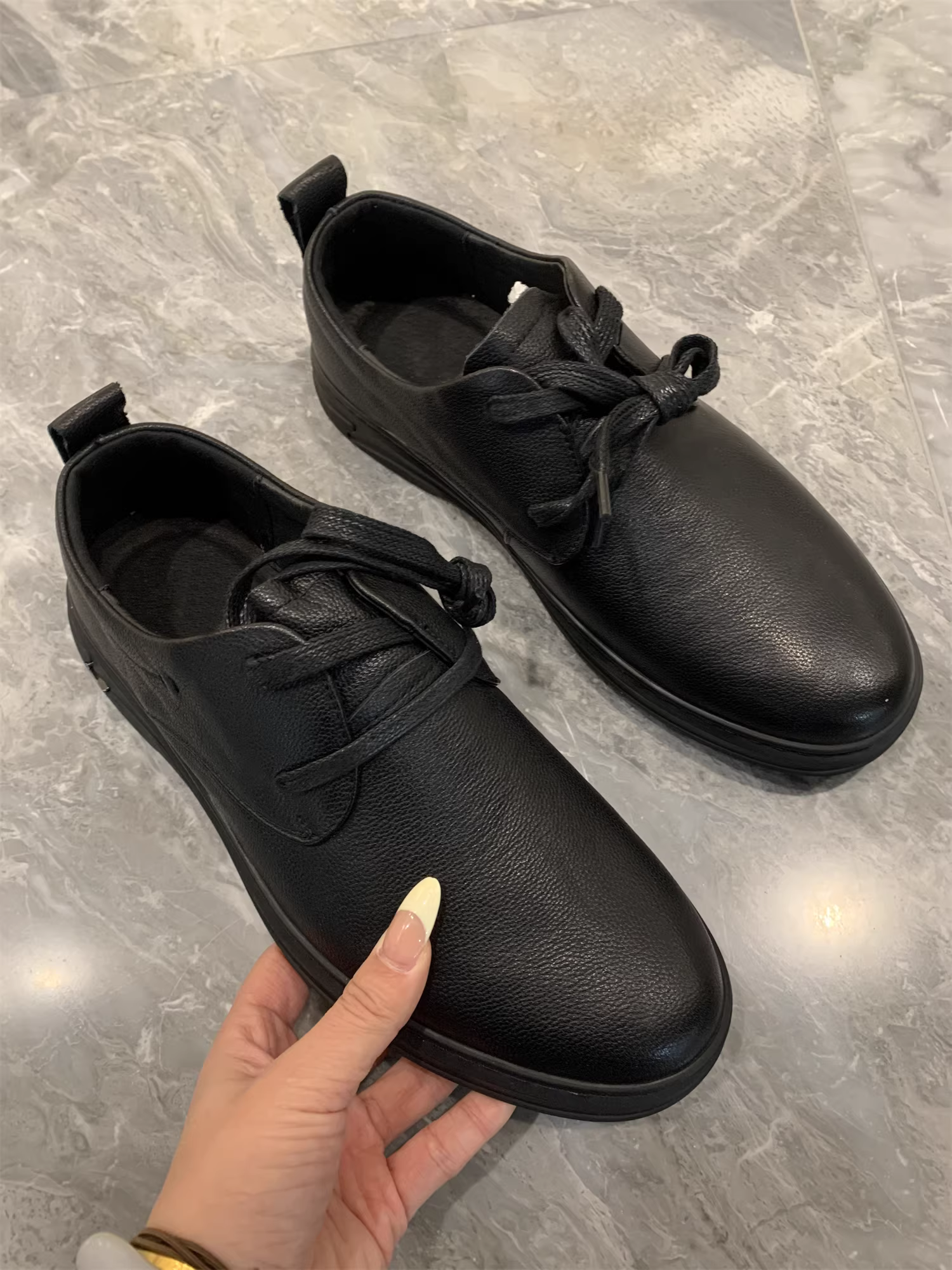 Giày da bò Don Quixote! Giày da nam công sở, đế cao su, buộc dây, mũi nhọn/tròn, kiểu giản dị.