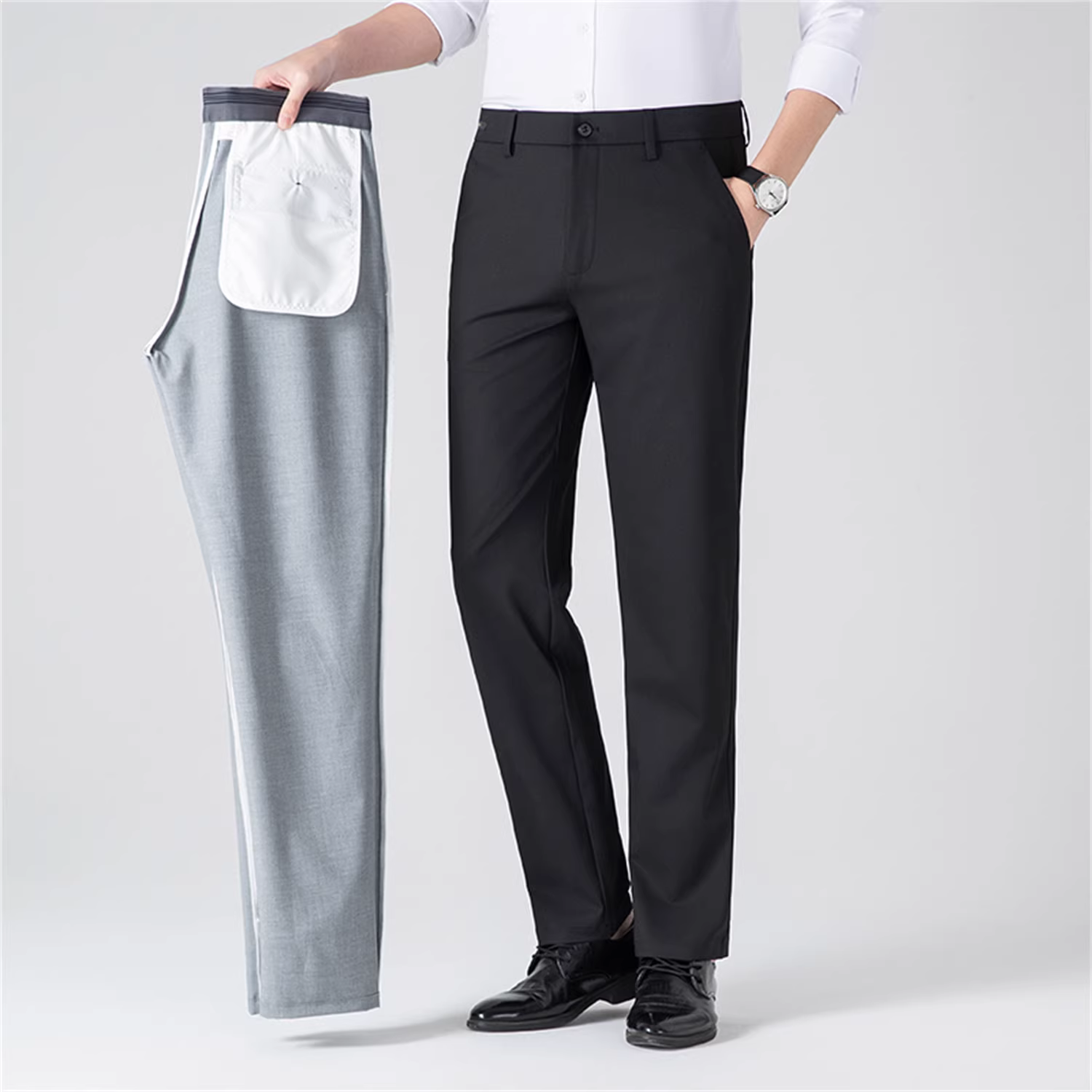 Dòng sản phẩm Don Quixote Cloud Sense! Chất liệu pha lụa! Quần âu ống đứng thoáng mát mùa hè dành cho nam.