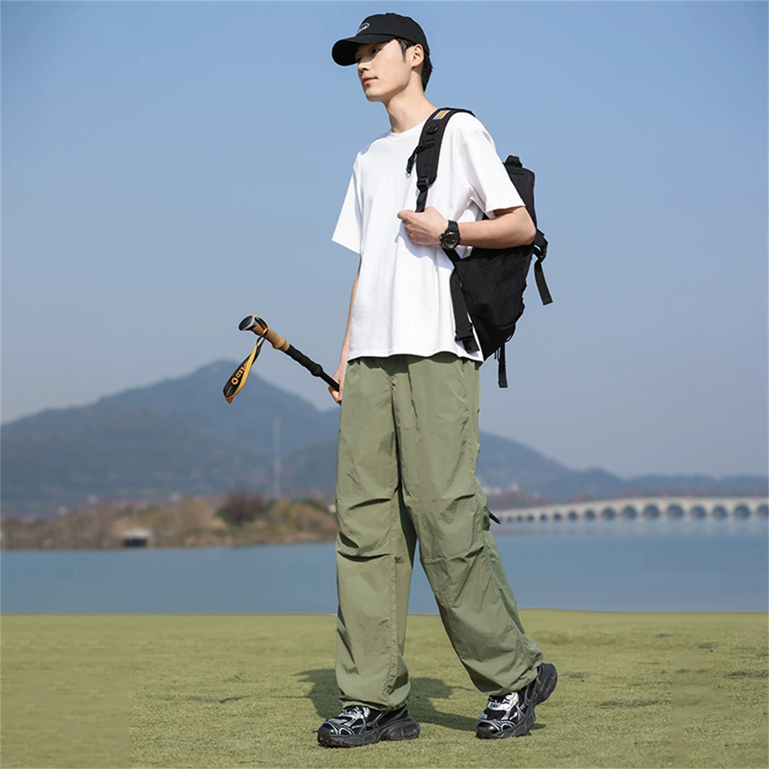 Thời trang chức năng theo phong cách núi Don Quixote! Quần dài thun co giãn màu trơn mỏng dành cho cặp đôi mùa xuân hè quần dài thun co giãn màu trơn dành cho cặp đôi mùa xuân hè