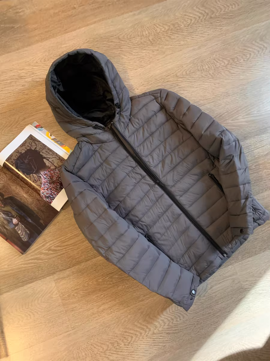 Don Quixote đặt hàng K! Áo khoác cotton có mũ trùm đầu thời trang mùa đông dành cho nam, đơn giản, nhẹ, ấm áp, giản dị, không thấm nước.