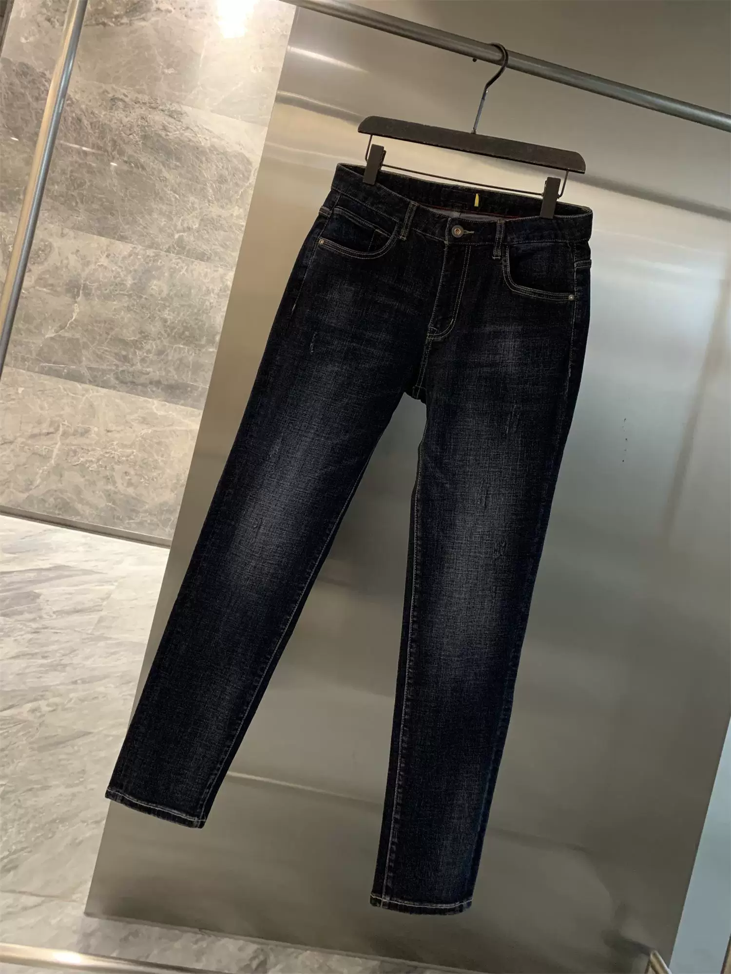 Quần kháng khuẩn Don Quixote! Quá trình giặt nặng nề! Quần jean ống thẳng thoải mái, thoải mái, giản dị dành cho nam giới.