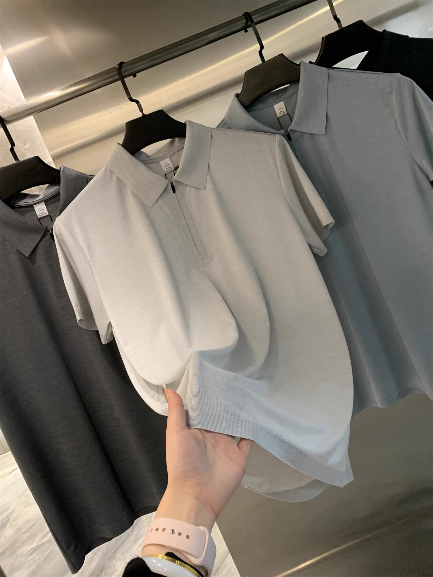 Công nghệ làm khô nhanh Don Quixote Ice Skin! Áo polo nam ngắn tay, chất liệu mềm mại như lụa, co giãn cao, mặc mùa hè.