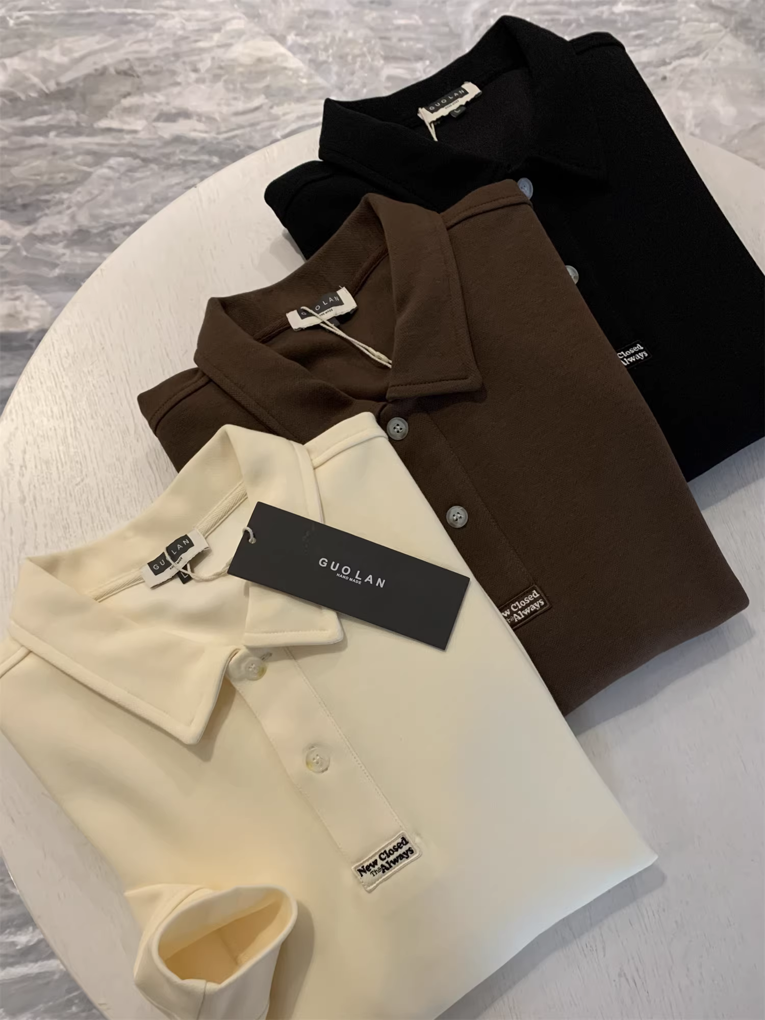 Don Quixote phong cách Nhật Bản cực hợp thời trang! Áo len dài tay màu trơn đa năng thời trang xuân thu POLO dành cho nam