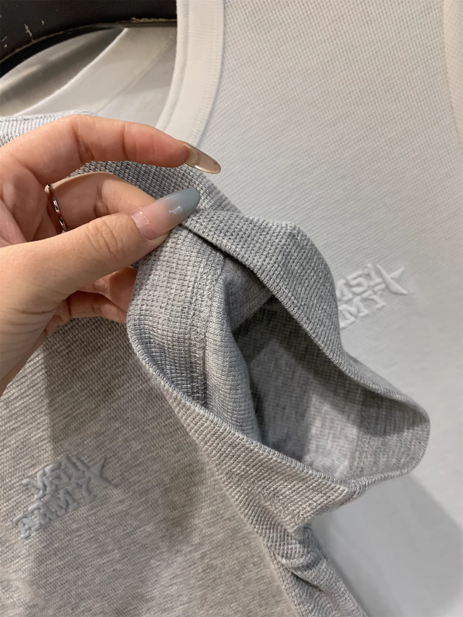 Áo thun nam cổ Henry kiểu retro, chất liệu vải waffle dệt kim Don Quixote! Mặc sẵn, giặt máy được! Thời trang.