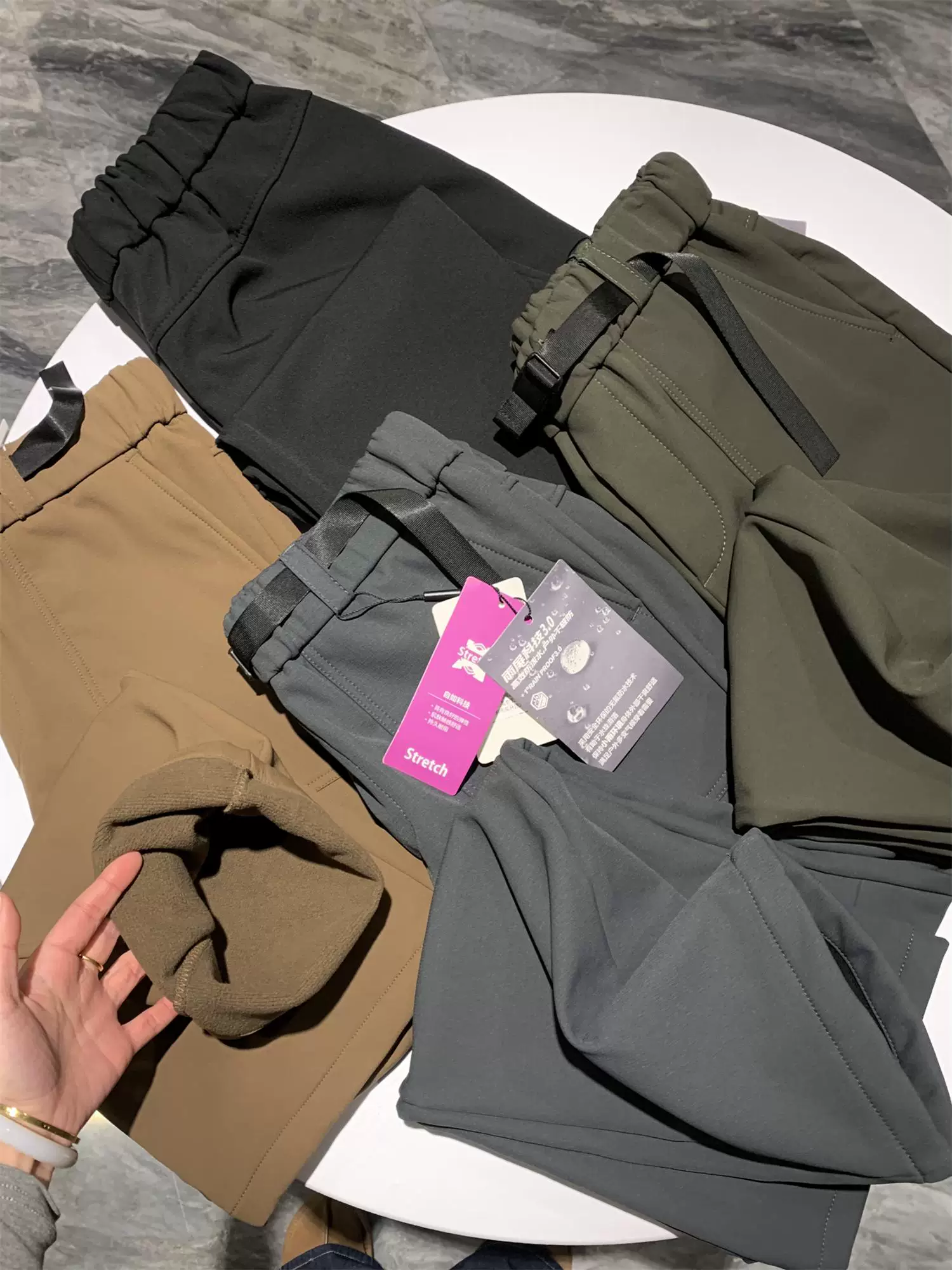 Công nghệ ngoài trời Don Quixote! Quần dài dệt kẻ sọc cách nhiệt mùa thu đông có chức năng giữ nhiệt dành cho nam giới