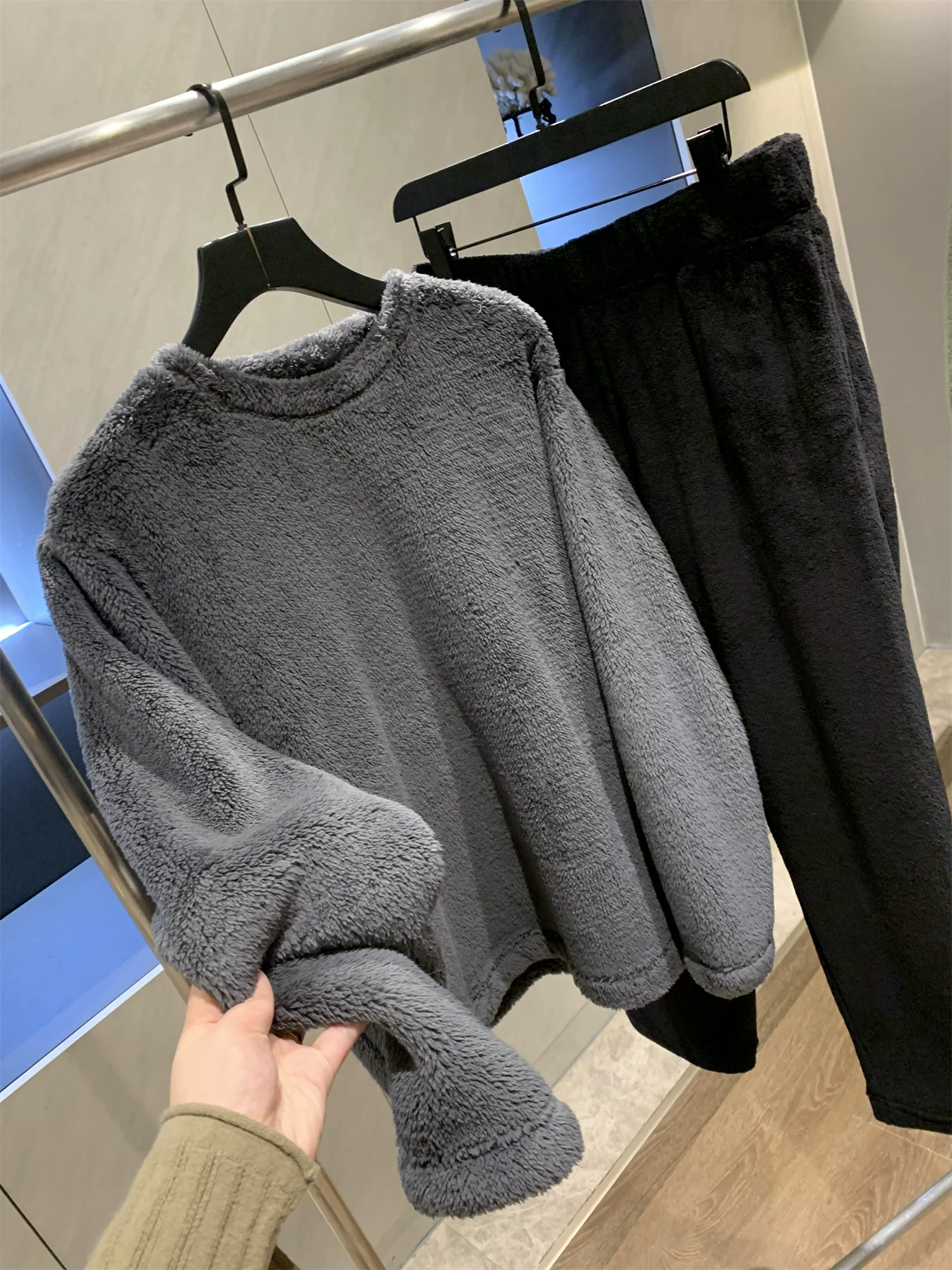 Đơn đặt hàng của Don Quixote tại Nhật Bản đã bị hủy! Bộ đồ ngủ nam mùa thu đông thân thiện với làn da, ấm áp, màu trơn, đa năng, hợp thời trang