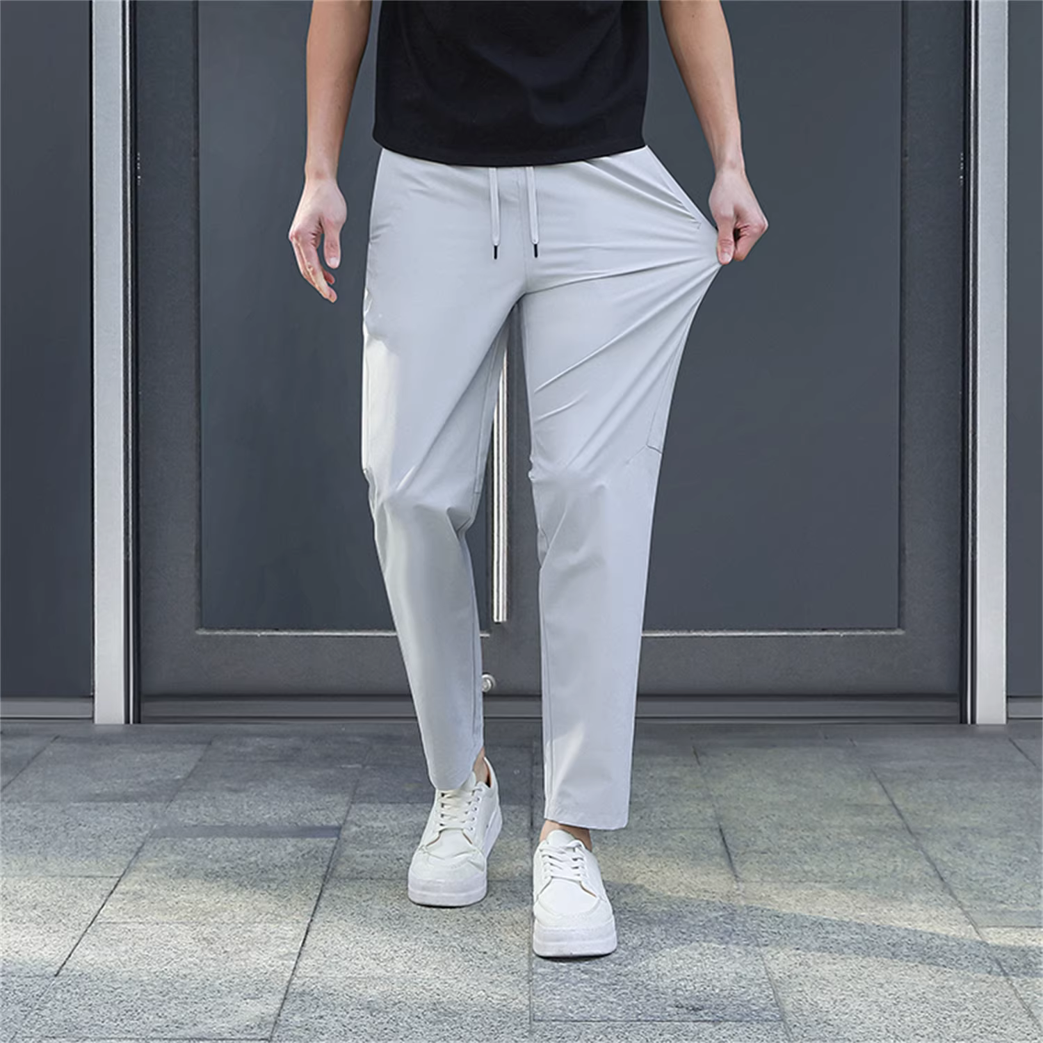 Đơn đặt hàng của công ty Don Quixote ODM! Thoáng mát và thoáng khí! Co giãn bốn chiều! Quần âu thẳng dáng xuông mùa hè dành cho nam.