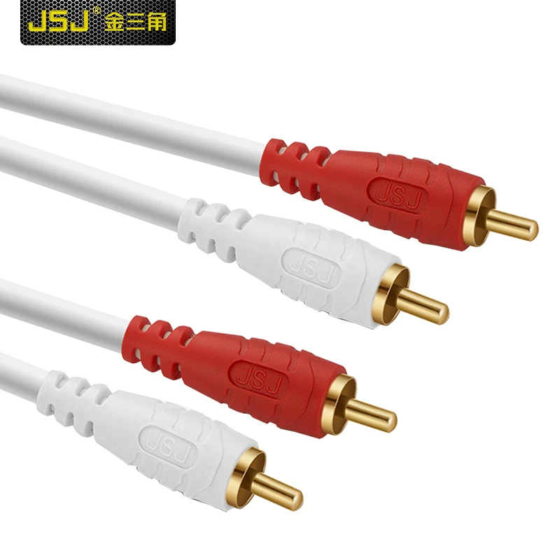 Cáp âm thanh kép RCA màu đỏ và trắng DVD TV Đầu phát Blu-ray CD khuếch đại loa siêu trầm cáp kết nối loa