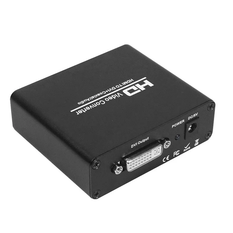 Bộ chuyển đổi HDMI sang DVI với bộ chia âm thanh 3.5 cho hộp giải mã PS4 Xbox để kết nối với màn hình và loa ngoài