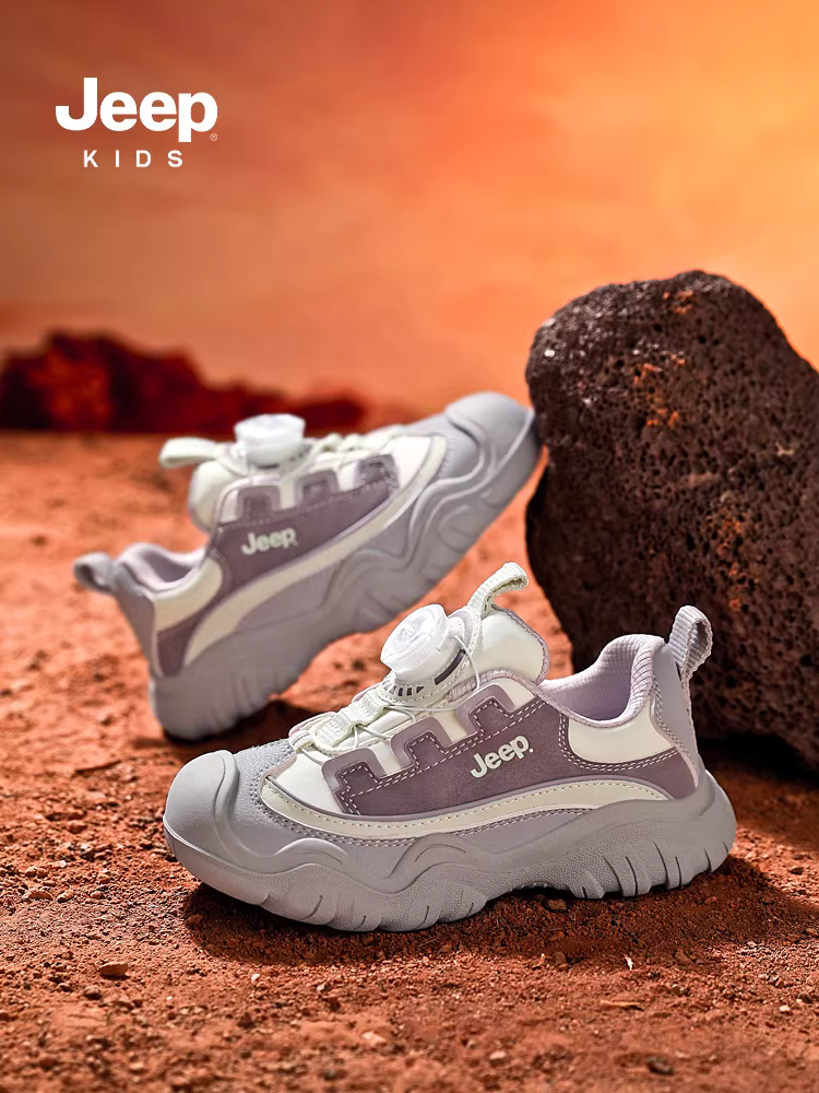 Giày trẻ em Jeep da chống thấm nước mùa thu 2025 giày trẻ em mới chống trượt giày đi bộ đường dài bé trai giày thể thao màu đen