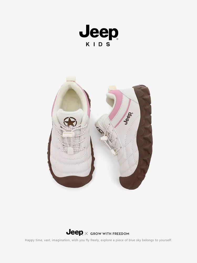 Giày thể thao trẻ em Jeep Giày nữ mùa đông mới 2025 Giày nữ chạy bộ Giày cotton lót lông cừu Giày thường ngày