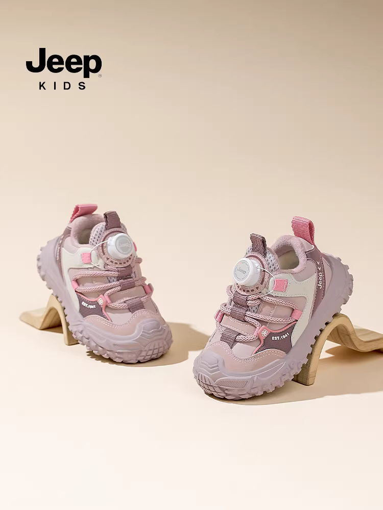 Giày trẻ em Jeep, giày thể thao trẻ em, giày bé gái, giày cotton giữ ấm lót lông mùa đông mới 2025, giày chạy bộ bé trai