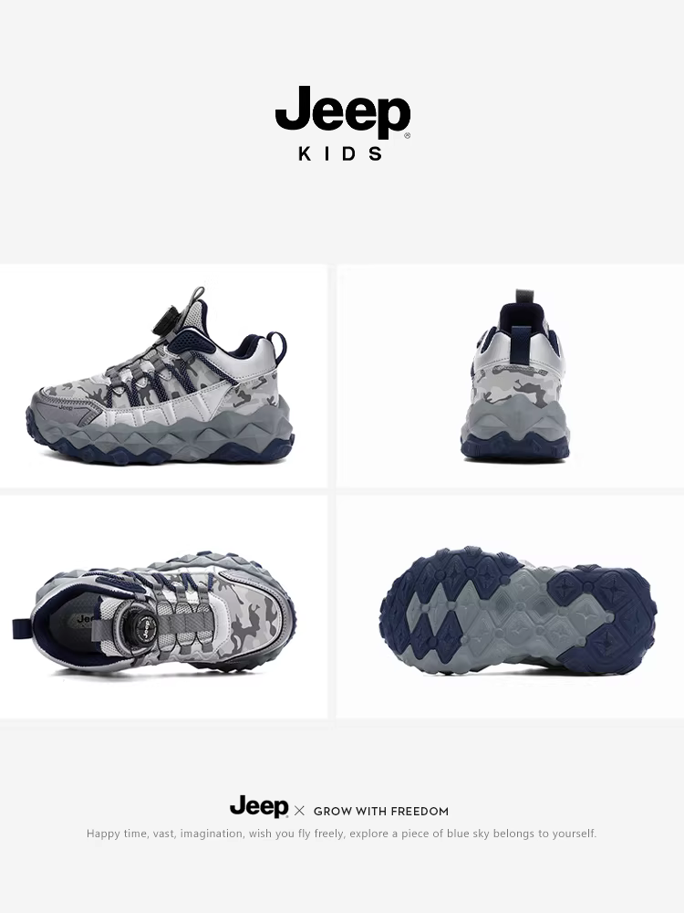 Giày trẻ em Jeep, giày thể thao bé trai, giày đi bộ ngoài trời mới mùa thu 2025 cho trẻ em, giày chạy bộ thông thường cho bé gái