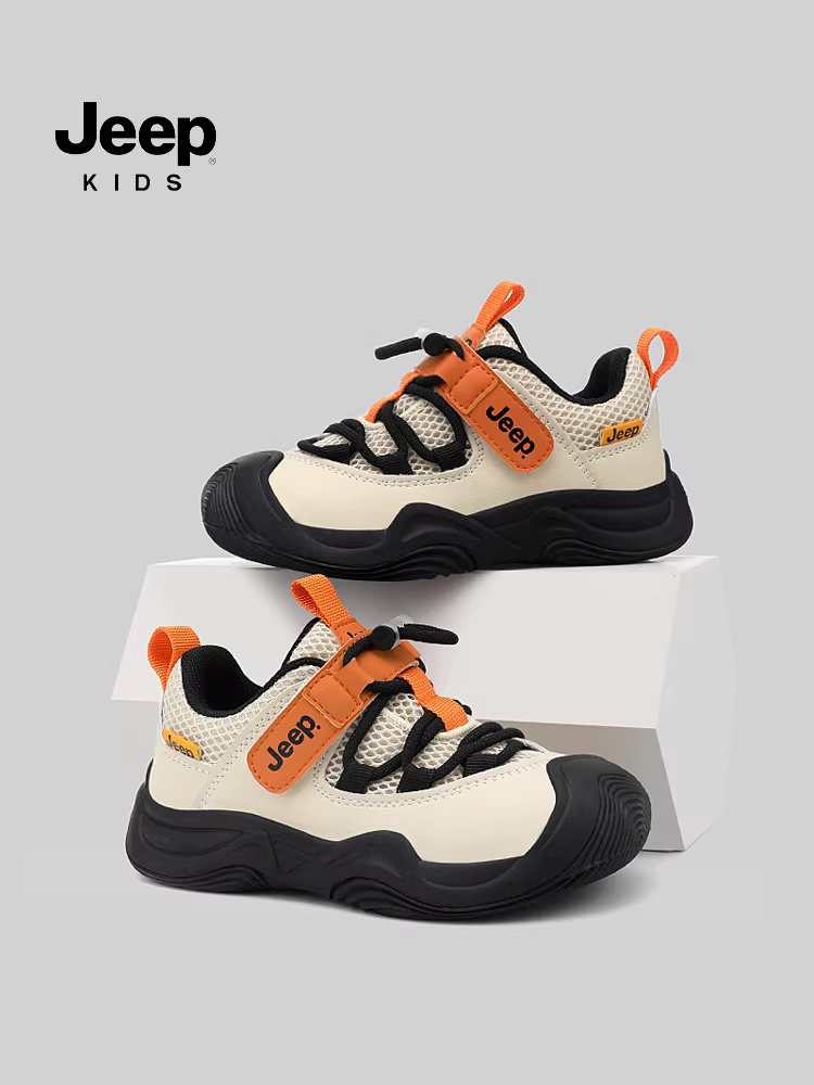 Giày trẻ em Jeep dành cho bé trai, giày chạy bộ nhẹ và thoáng khí có đế mềm cho bé gái, giày thể thao mùa thu mới cho trẻ em 2025, chống trượt
