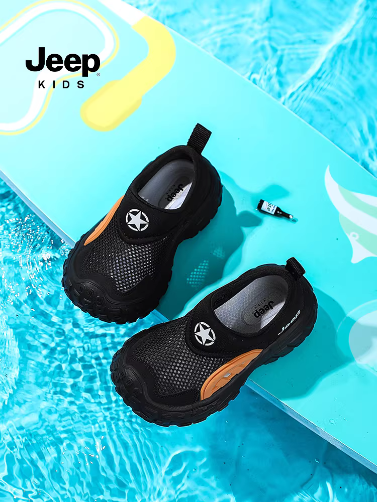 Giày thể thao lưới trẻ em Jeep, giày trẻ em mùa hè kiểu dáng năng động, mẫu mới 2025, giày lười trẻ em mùa hè