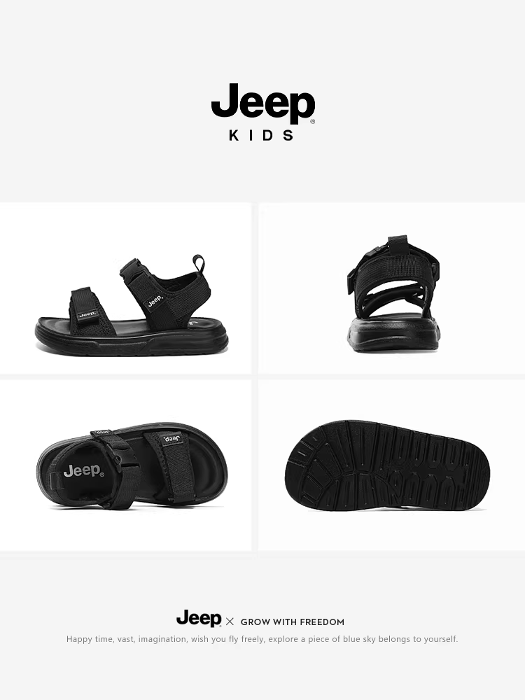 Dép Jeep thể thao mùa hè kiểu mới 2025 dành cho trẻ em, size trung và lớn, đế mềm chống trơn, giày đi biển cho bé trai