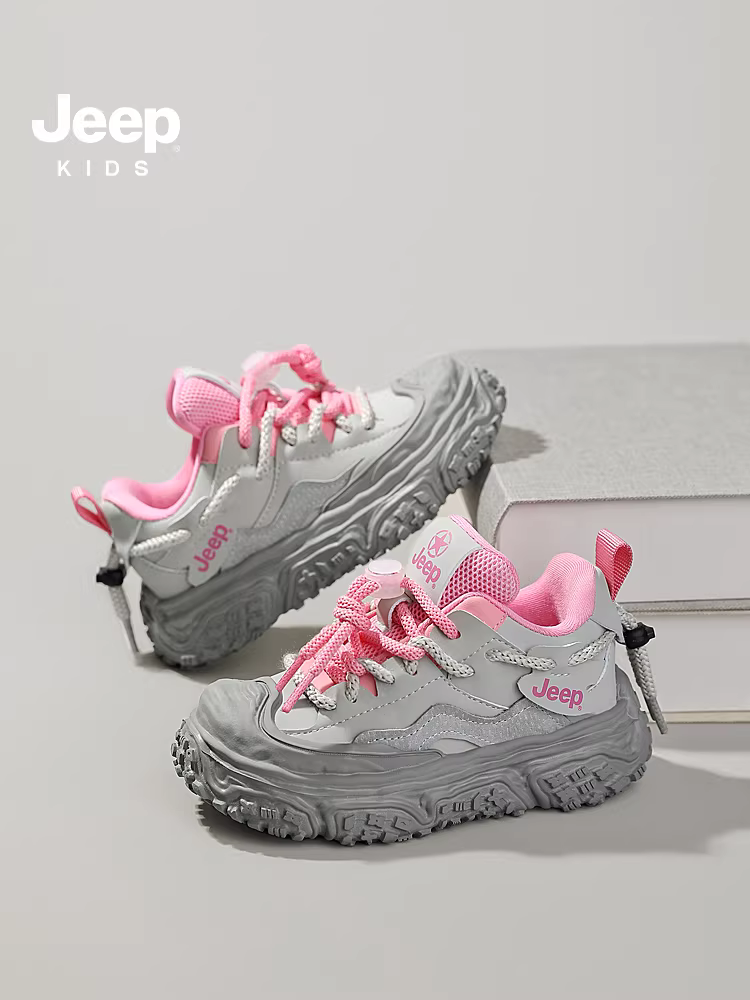 Giày trẻ em Jeep dành cho bé gái, giày thể thao trẻ em, mẫu xuân thu, giày chạy bộ mới mùa thu 2024 dành cho bé gái, giày bố cho bé trai