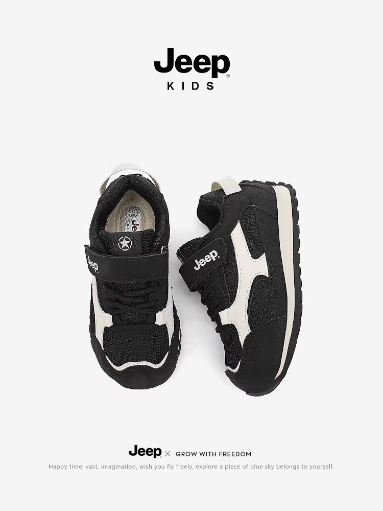 Giày chạy bộ cho bé trai Jeep, giày trẻ em, giày cotton lót lông mùa đông mới 2025 cho trẻ em, giày thể thao chống trượt