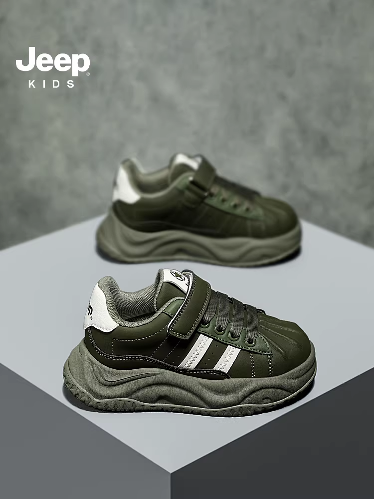 Giày bé trai Jeep mùa thu đông 2024 mới mùa đông lót lông cừu giày trẻ em đế mềm giày cotton đôi giày thể thao giày trẻ em