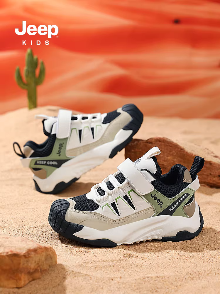 Giày thể thao thoáng khí cho trẻ em Jeep dành cho bé gái, giày thường đa năng đế mềm mới mùa thu 2024, giày mọi mùa