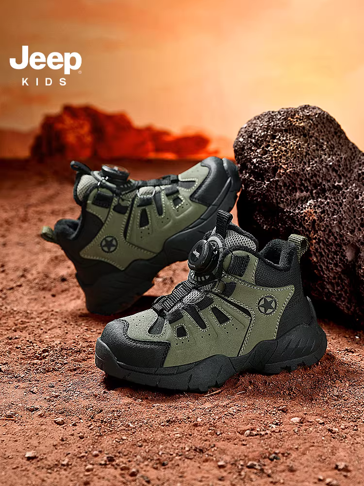 Giày trẻ em Jeep, giày bé trai, giày mùa đông, giày thể thao đế mềm, giày cotton lót lông mùa đông, giày cotton hai lớp trẻ em mẫu mới 2024.