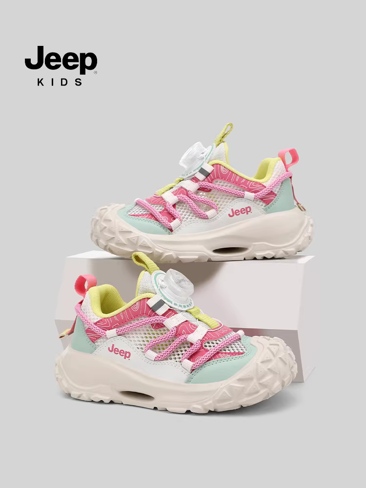 Giày lưới trẻ em Jeep, giày thể thao mùa hè thoáng khí, giày lưới mới 2025, giày đi bộ ngoài trời, giày trẻ em