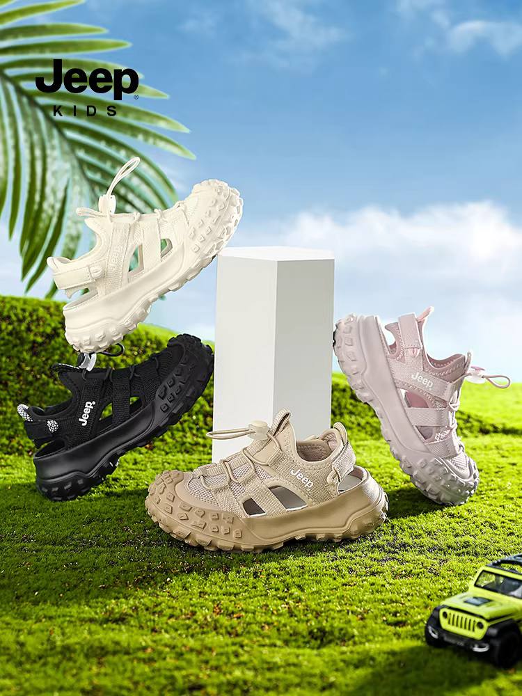 Giày trẻ em Jeep dành cho bé gái, dép kín mũi, giày thể thao mùa hè đi nước, mẫu giày đi biển trẻ em mới năm 2025 dành cho bé trai.