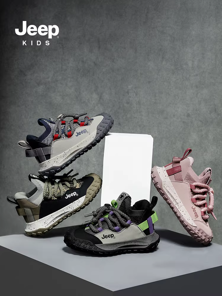 Giày trẻ em Jeep kiểu vớ mùa thu 2024, giày lười da không thấm nước, giày trẻ em, giày nữ