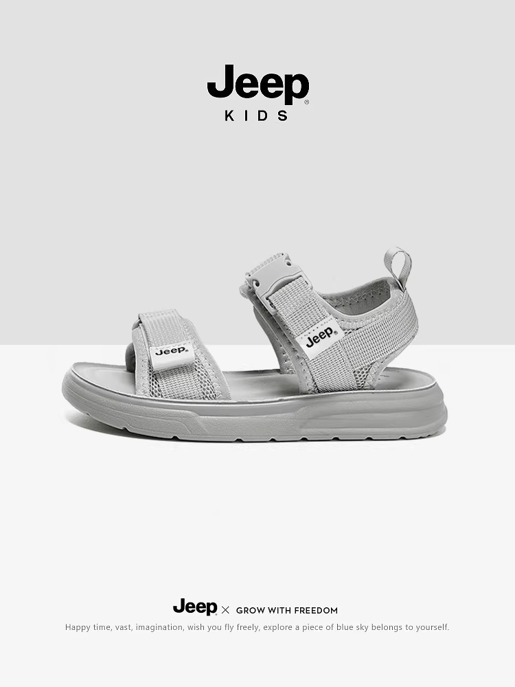 Giày thể thao thoáng khí cho bé trai Jeep, dép thể thao trẻ em mùa hè 2024, đế mềm chống trơn, giày đi biển cho bé trai