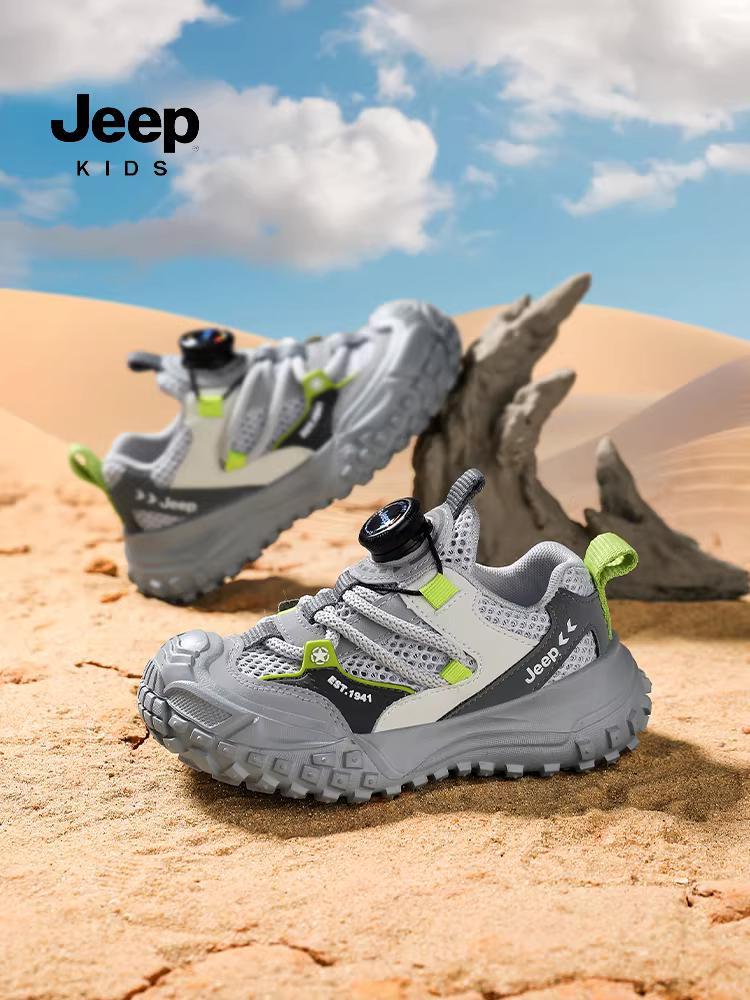 Giày trẻ em chống trượt cho bé trai Jeep, giày lưới thoáng khí đế mềm nhẹ, giày thể thao trẻ em mùa hè mới 2025 dành cho bé gái