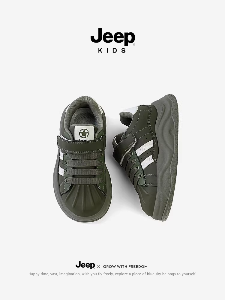 Giày bé trai Jeep mùa thu đông 2024 mới mùa đông lót lông cừu giày trẻ em đế mềm giày cotton đôi giày thể thao giày trẻ em