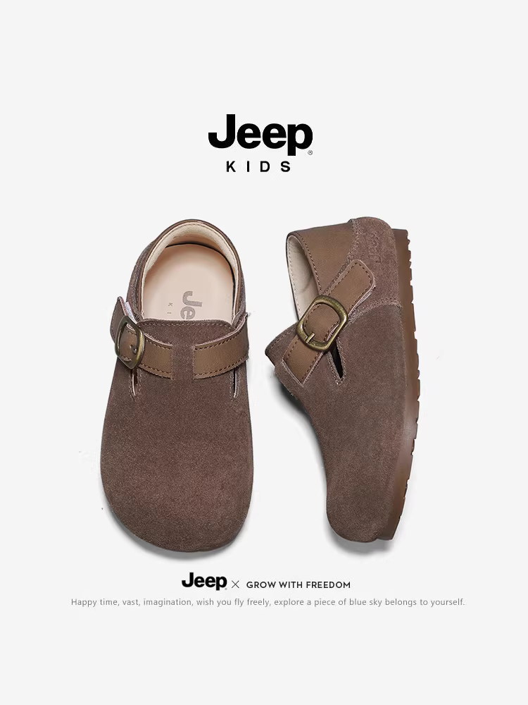 Giày trẻ em Jeep, giày da nhỏ cho bé gái, mẫu mới xuân 2025, giày Birkenstock trẻ em, giày đơn thời trang, giày bé gái.