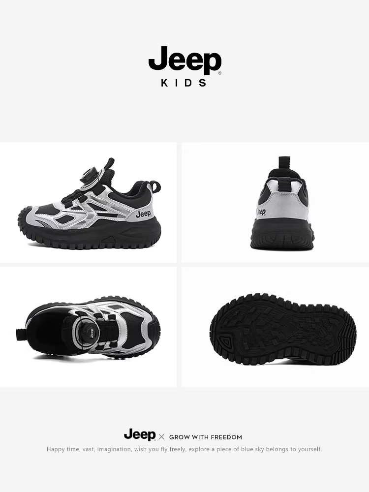 Giày chạy bộ lót lông cừu mùa đông dành cho bé trai Jeep, giày cotton hai lớp chống mài mòn, giày thể thao mới 2025, đa năng, chống trơn trượt cho trẻ lớn.